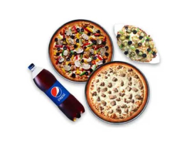 Pizza Plus Pakistan 2x Large Pizza, 1x Chicken Pasta, 1x Drink 1.5 Ltr Delight Plus Deal For Rs.2400/-